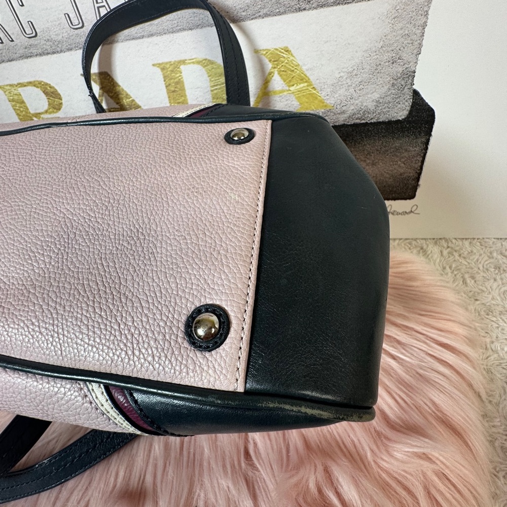 Coach Pink and Navy Satchel with Structured Design - Picture 14 of 17
